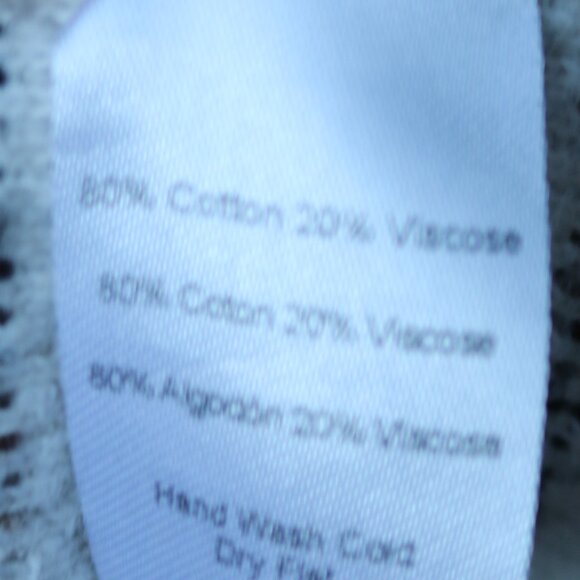 Bella Luxx White w Black Blanket Stripe Draped Waterfall Open Hooded Cardigan S - Picture 8 of 8